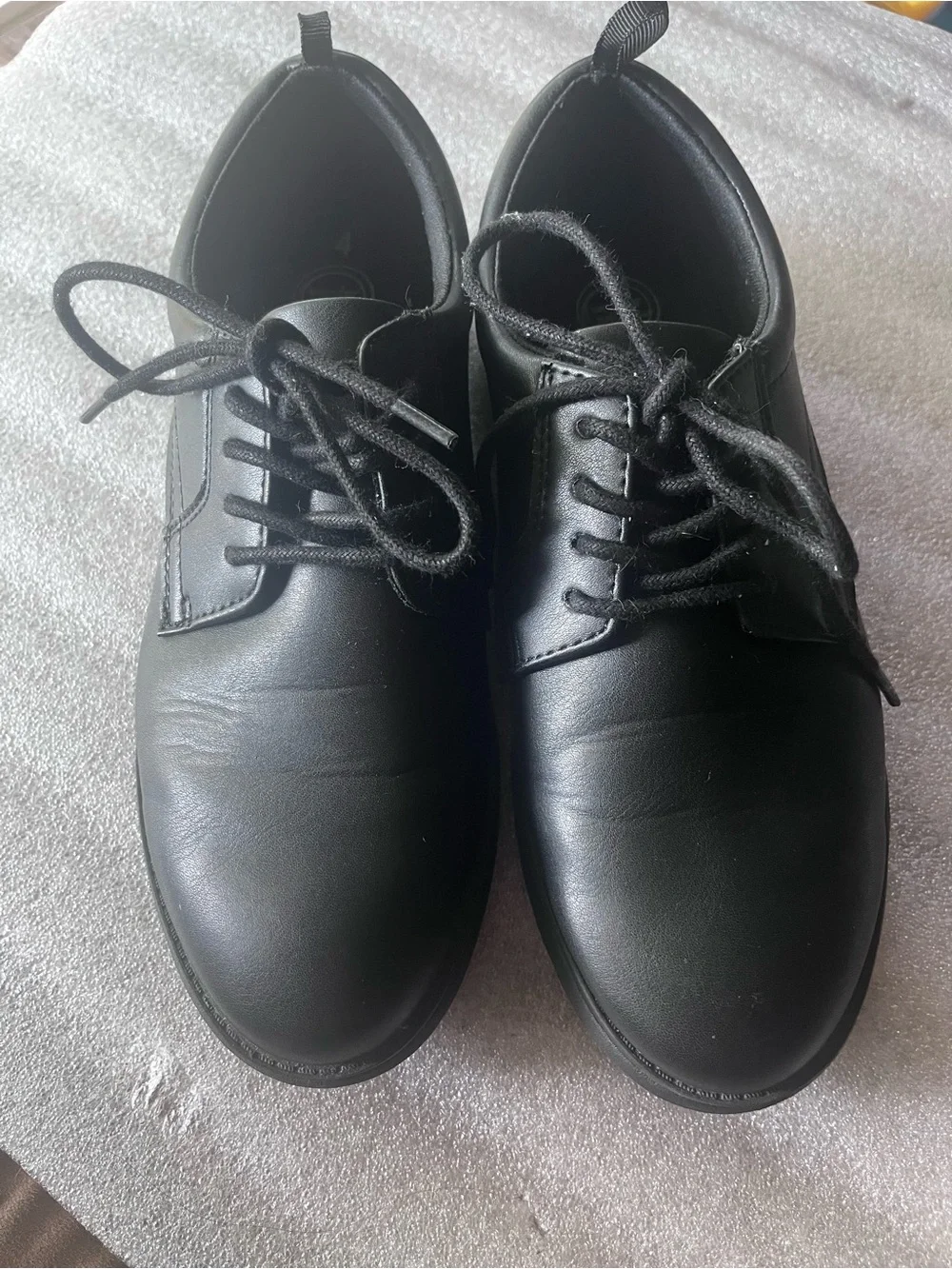 Wonder Nation Boys Black Dress Shoes Oxford Uniform Size 4 YOUTH